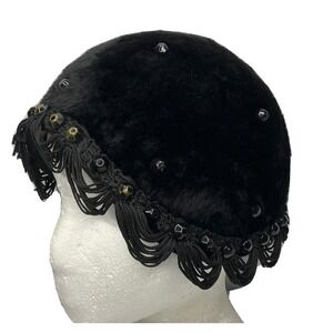 Vintage Stern Brothers Duchess Hat Cap Italy Black